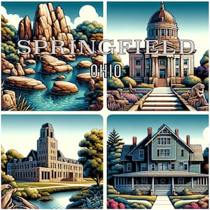 Póster de papel mate mejorado con recuerdo de Springfield, Ohio