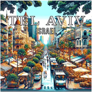 Tel Aviv Israel Souvenir Enhanced Matte Paper Poster