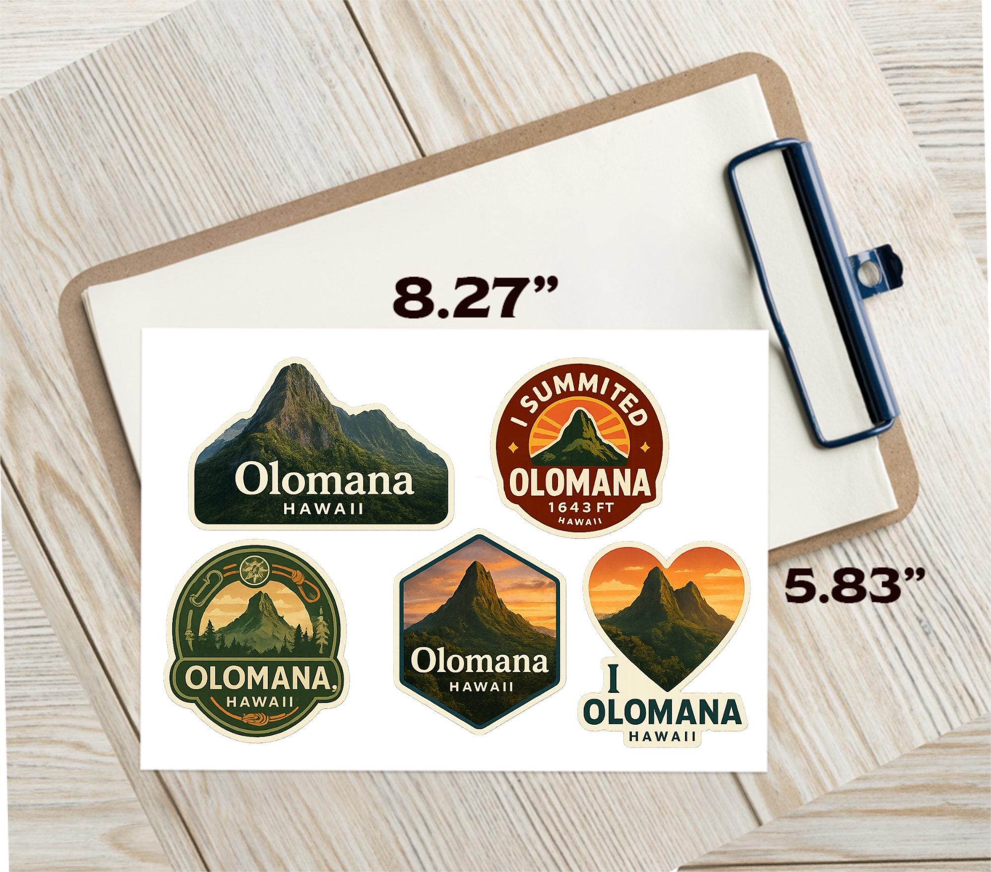 Olomana Sticker Sheet - 5 Summit Hiking Vinyl Stickers - Mountain ...