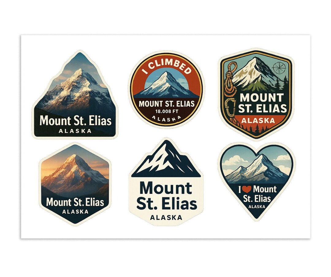 Summit Racing Sticker Sheet Mount St. Elias Alaska Sticker Sheet – Summit Adventure Decals - Etsy
