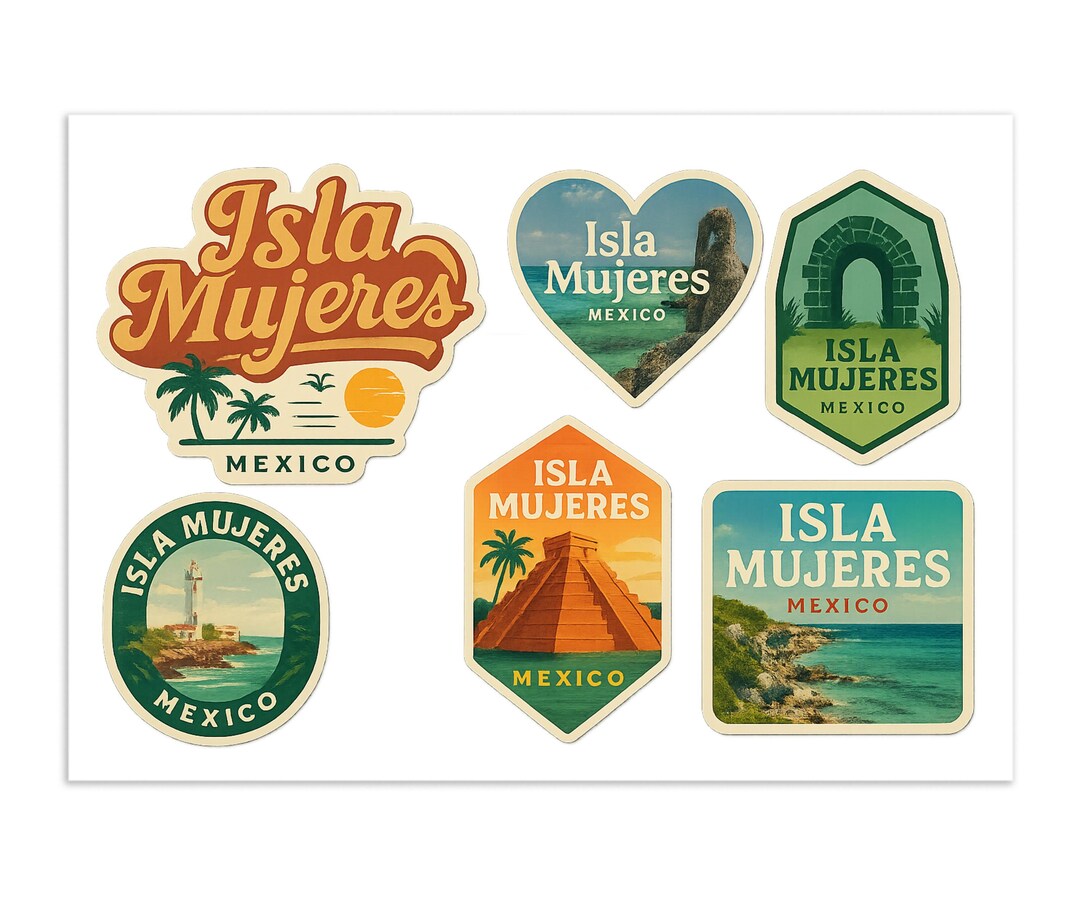Isla Mujeres Mexico Sticker Sheet: Travel Souvenir Decals - Etsy