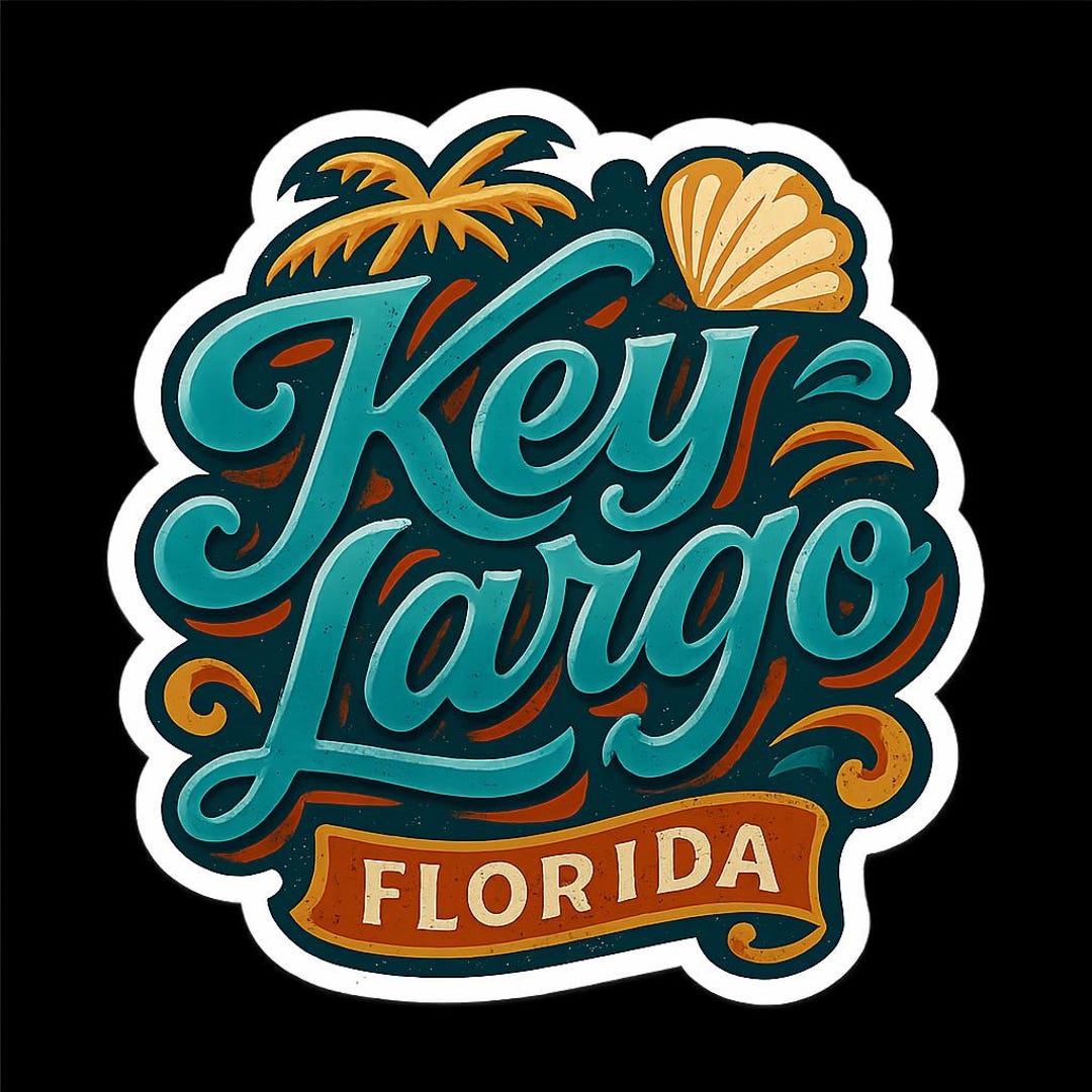 Key Largo Sticker Key Largo Florida Sticker Magnet Travel Souvenir Gift Decor Vinyl Die ...