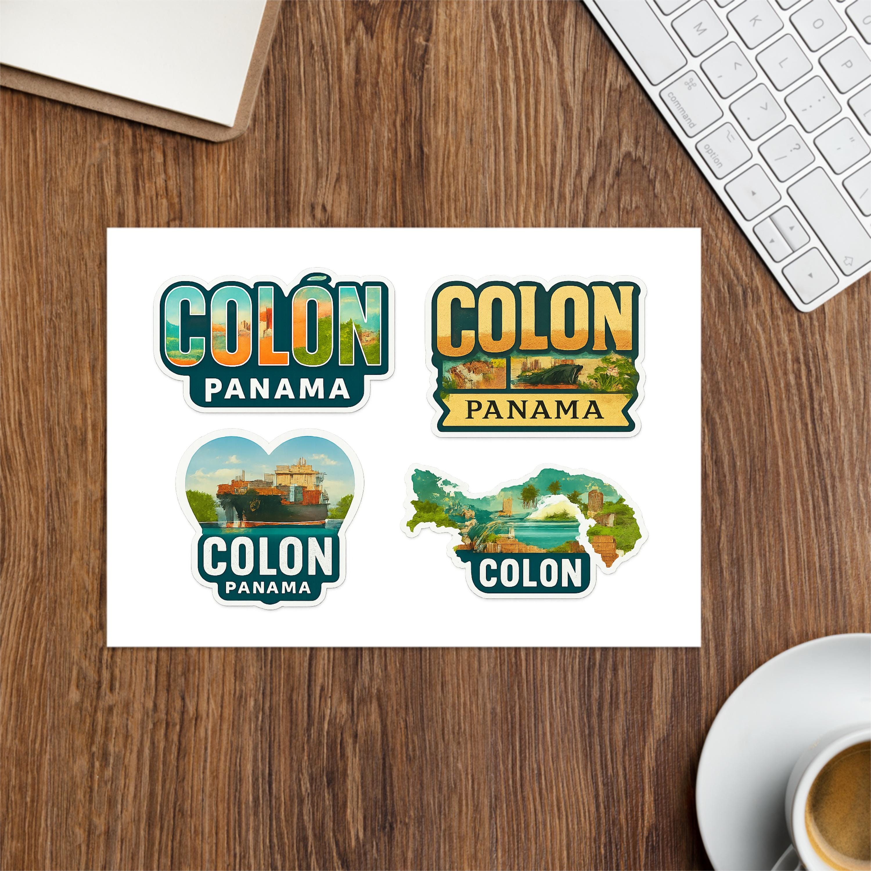 Colon Panama 4-pack Vinyl Sticker Sheet Souvenir Travel Decals ...