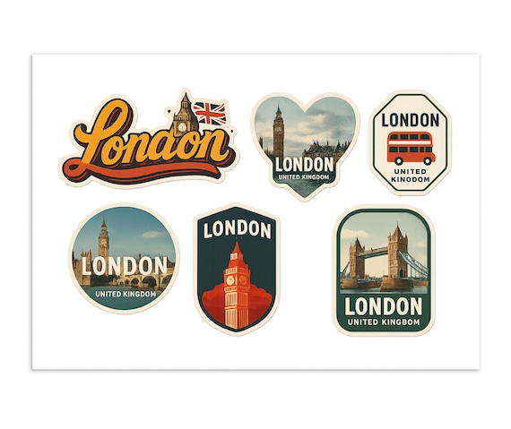 ヴィンテージ ロンドン旅行ステッカーシート：イギリス土産