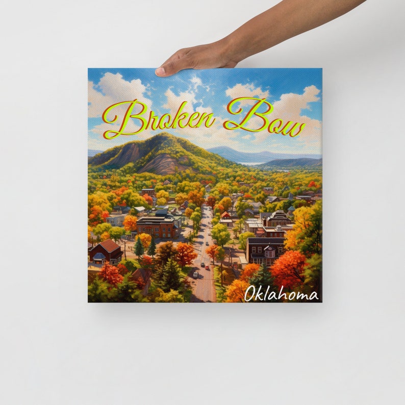 Broken Bow Oklahoma Souvenir Thin Canvas Etsy
