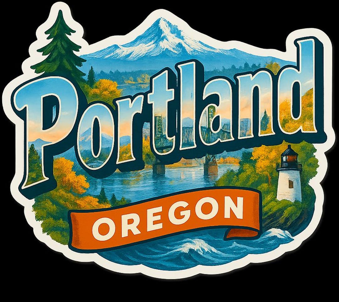 Portland Infinity Sticker Portland Oregon Souvenir Sticker - Regular Vinyl or Holographic ...