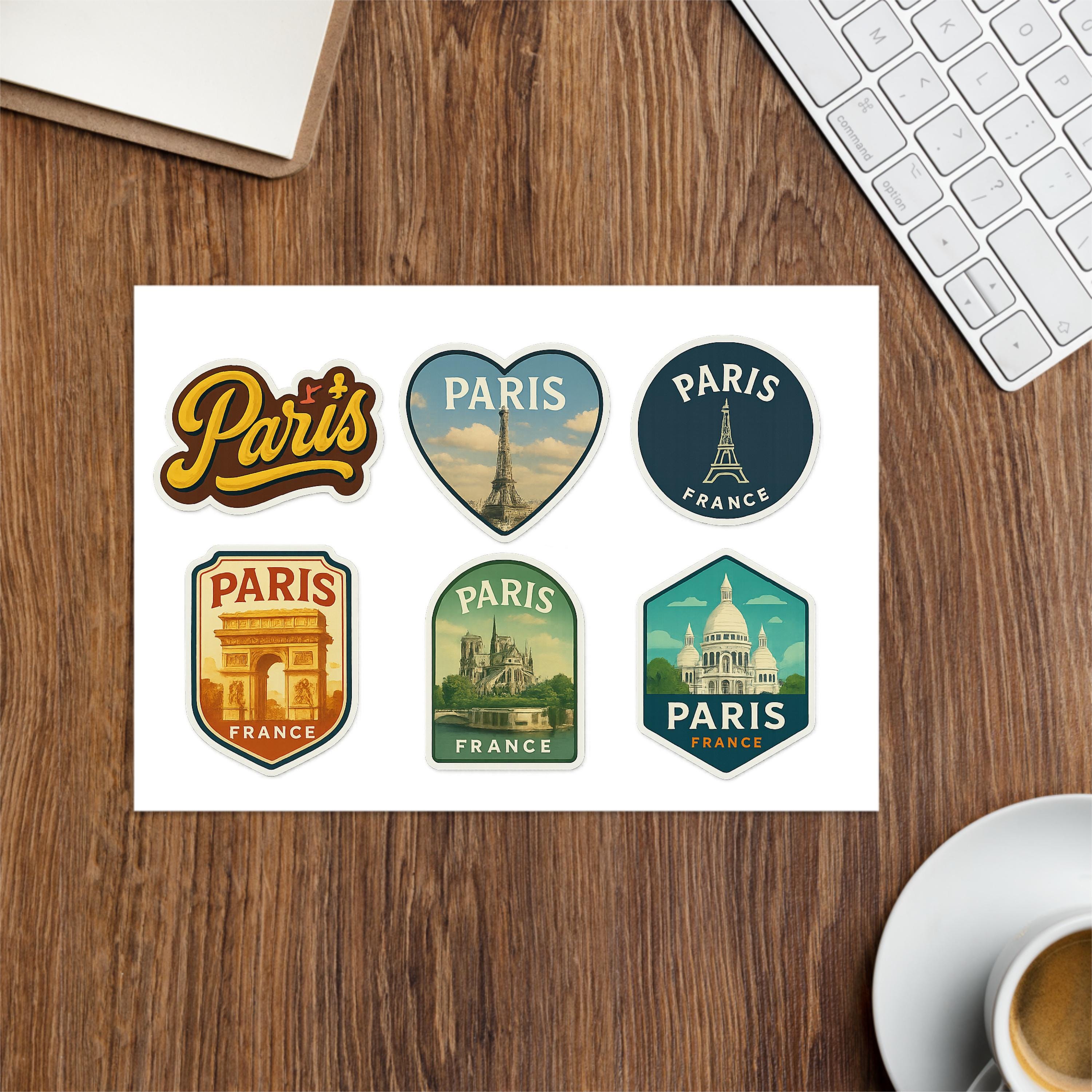 Paris Landmark Sticker Sheet: Vintage Travel Stickers - Etsy