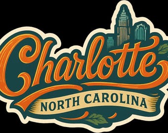 Charlotte North Carolina Koelkastmagneet of Kiss-Cut Stickers Reizen Souvenir Cadeau Decor
