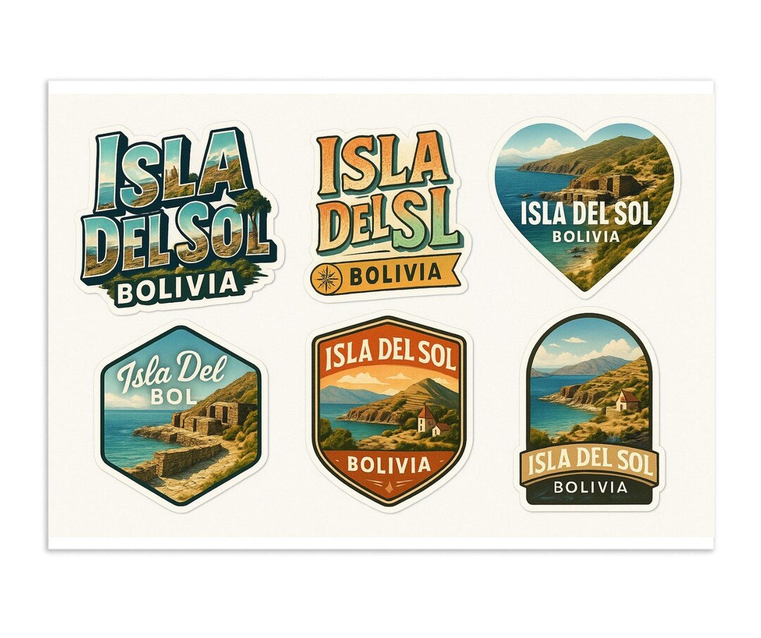 Isla Del Sol Bolivia Sticker Sheet - 6 Travel Souvenir Stickers Lake ...