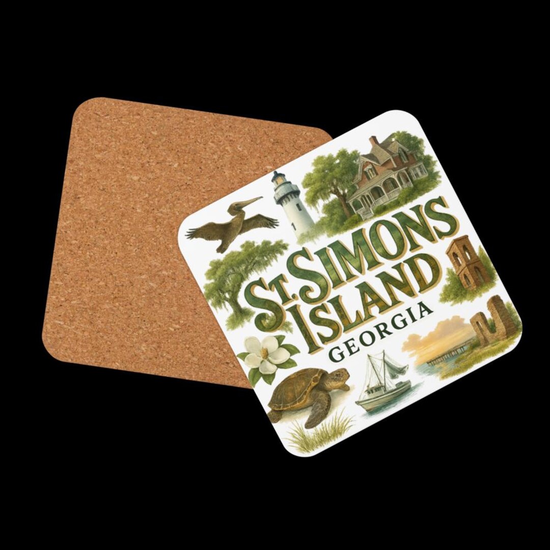 St. Simons Island Georgia Coaster – Coastal Home Decor Souvenir - Etsy
