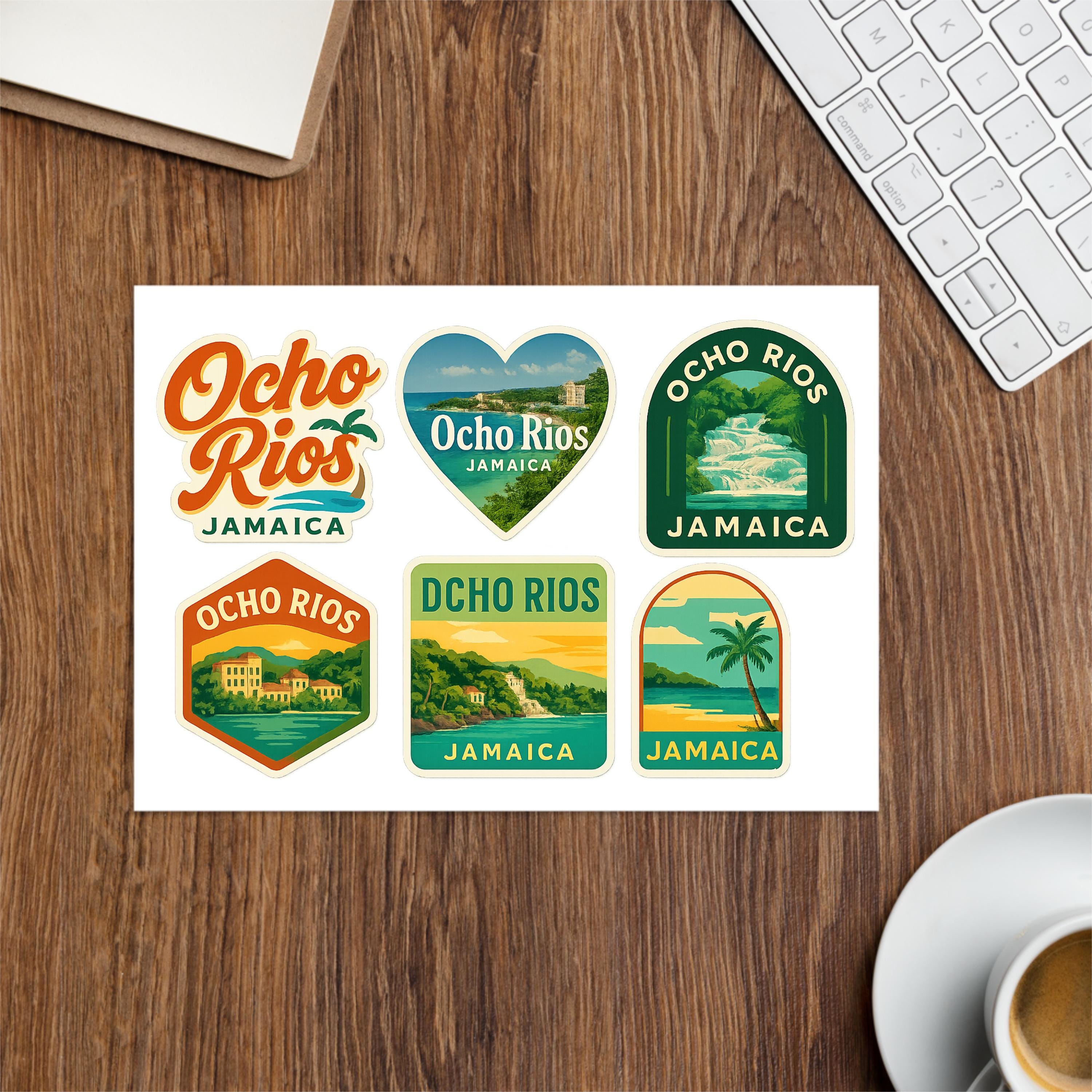 Ocho Rios Jamaica Sticker Set: Vintage Tropical Travel Stickers - Etsy
