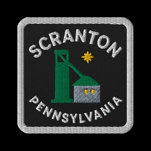 Parche bordado de Scranton, Pensilvania - Parche de recuerdo de la mina de carbón para chaquetas y mochilas