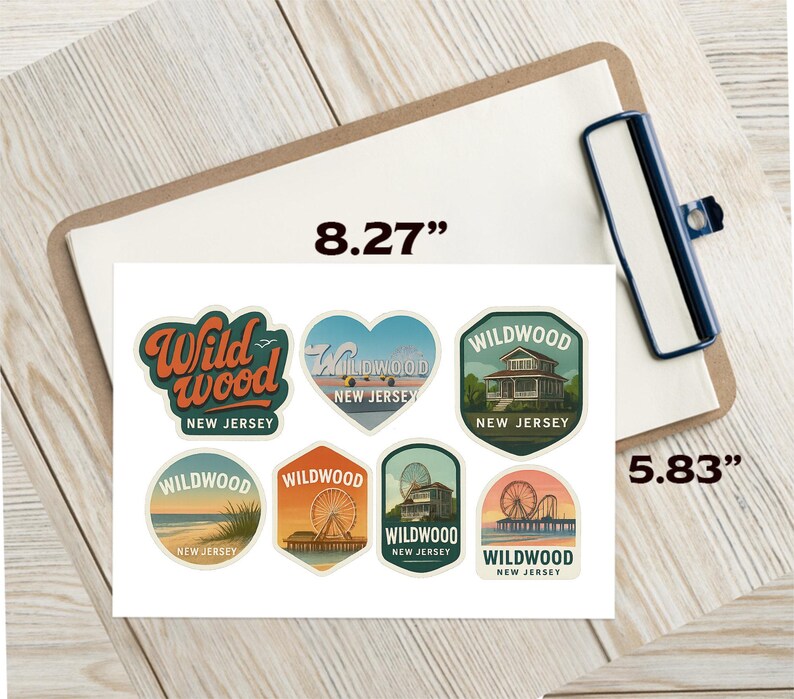 Wildwood New Jersey Sticker Bogen – Vintage Reiseaufkleber Bild 2
