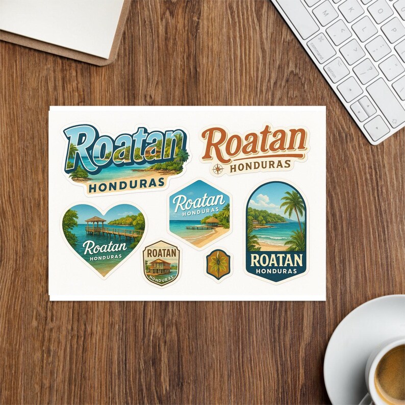 Roatan Honduras Travel Sticker Sheet – Tropical Island Decals - Etsy