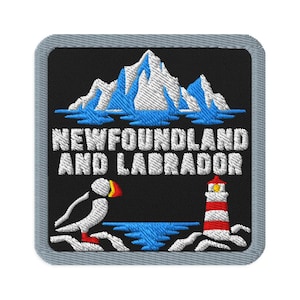 Newfoundland And Labrador Canada Puffin Embroidered Patch - Square Oval or Round Shapes Iron On Sew On Travel Keepsake Collectible