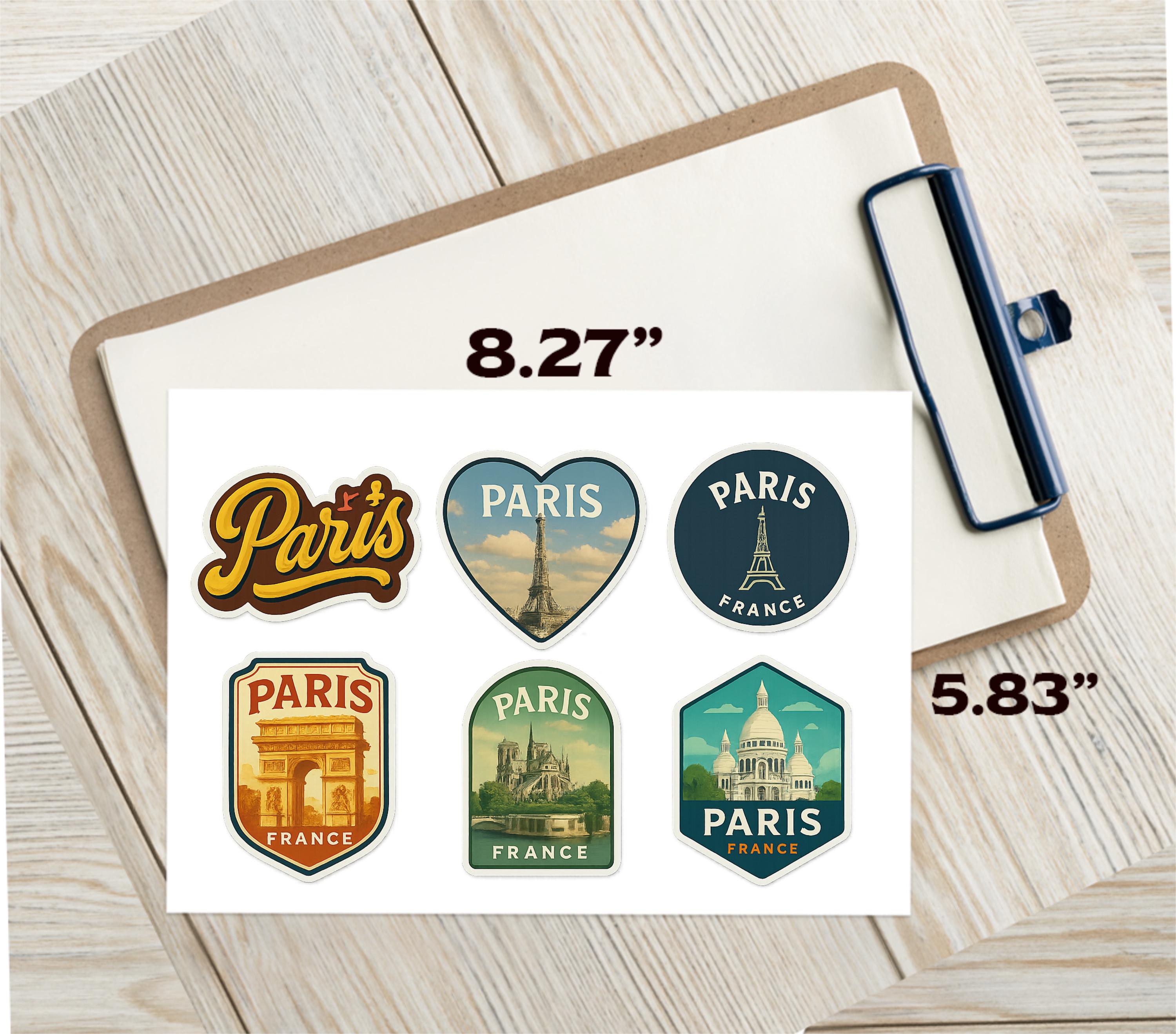 Paris Landmark Sticker Sheet: Vintage Travel Stickers - Etsy