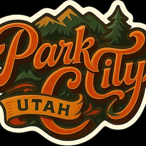 Imán para nevera o pegatinas troqueladas de Park City, Utah, recuerdo de viaje, regalo decorativo