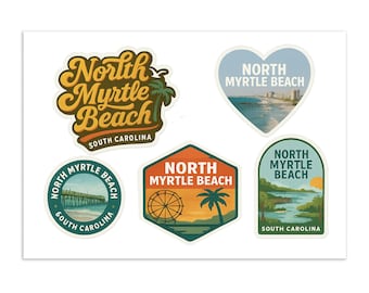 North Myrtle Beach Sticker Sheet – Coastal Travel Decals