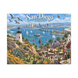 San Diego California Lighthouse Souvenir Jigsaw Puzzle Tin Box - 30 to 1000 Pieces, Choose Your Size