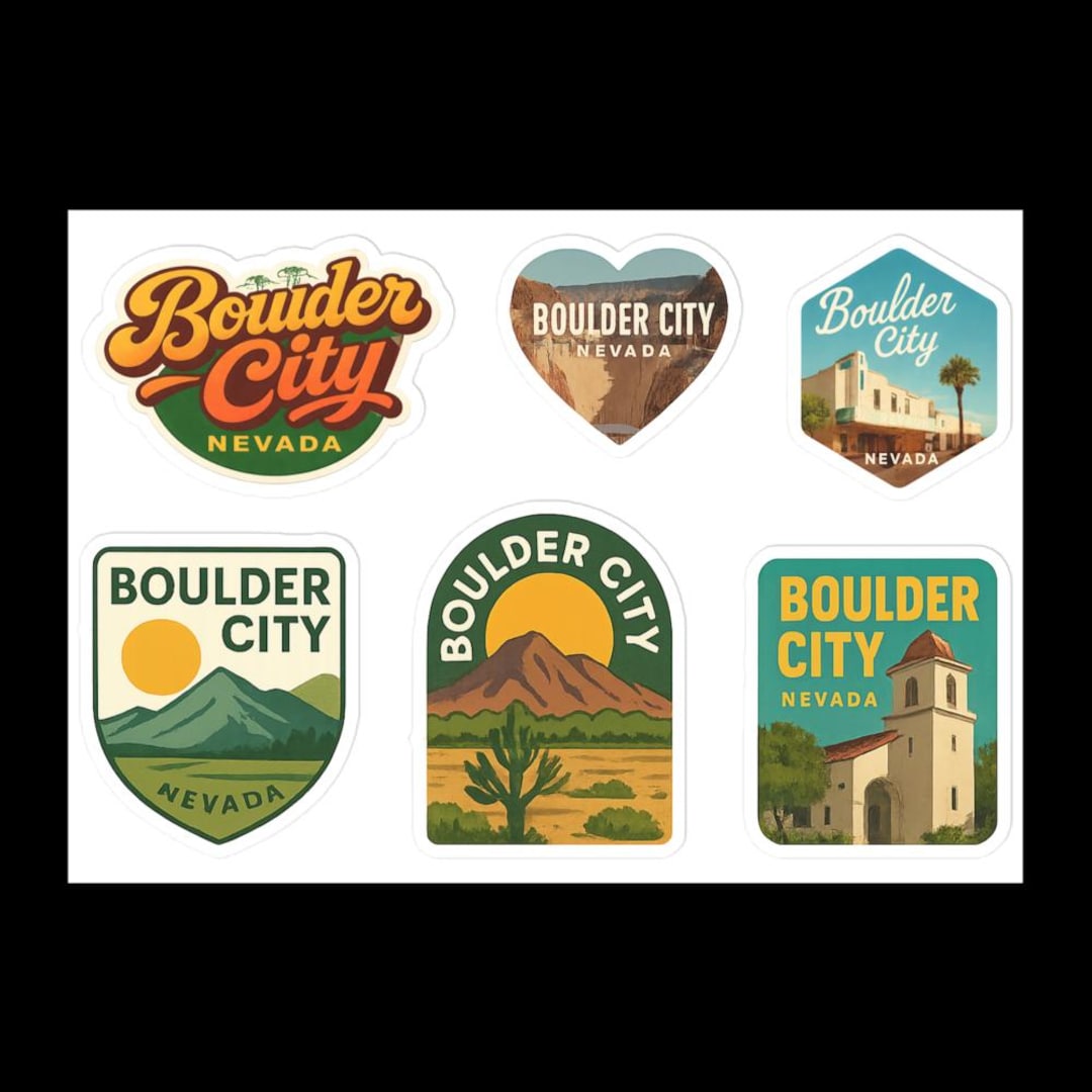 Boulder City Nevada Sticker Sheet – Vintage Travel Decals - Etsy