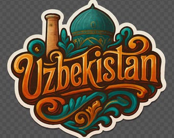 Uzbekistan Sticker Magnet Travel Souvenir Gift Decor Vinyl Die Cut