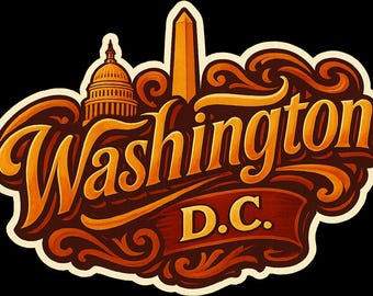 ワシントンDC冷蔵庫マグネットまたはキスカットステッカー旅行のお土産ギフト装飾