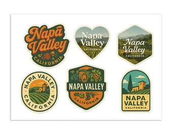 Napa Valley Sticker Sheet – Wine Country Travel Decals