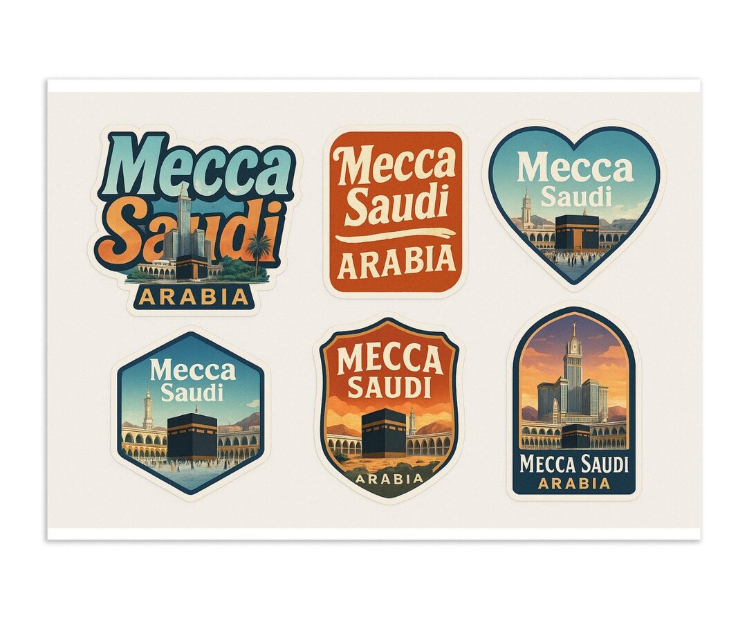 Mecca Saudi Arabia Sticker Set – Kaaba & Mosque Travel Souvenirs - Etsy