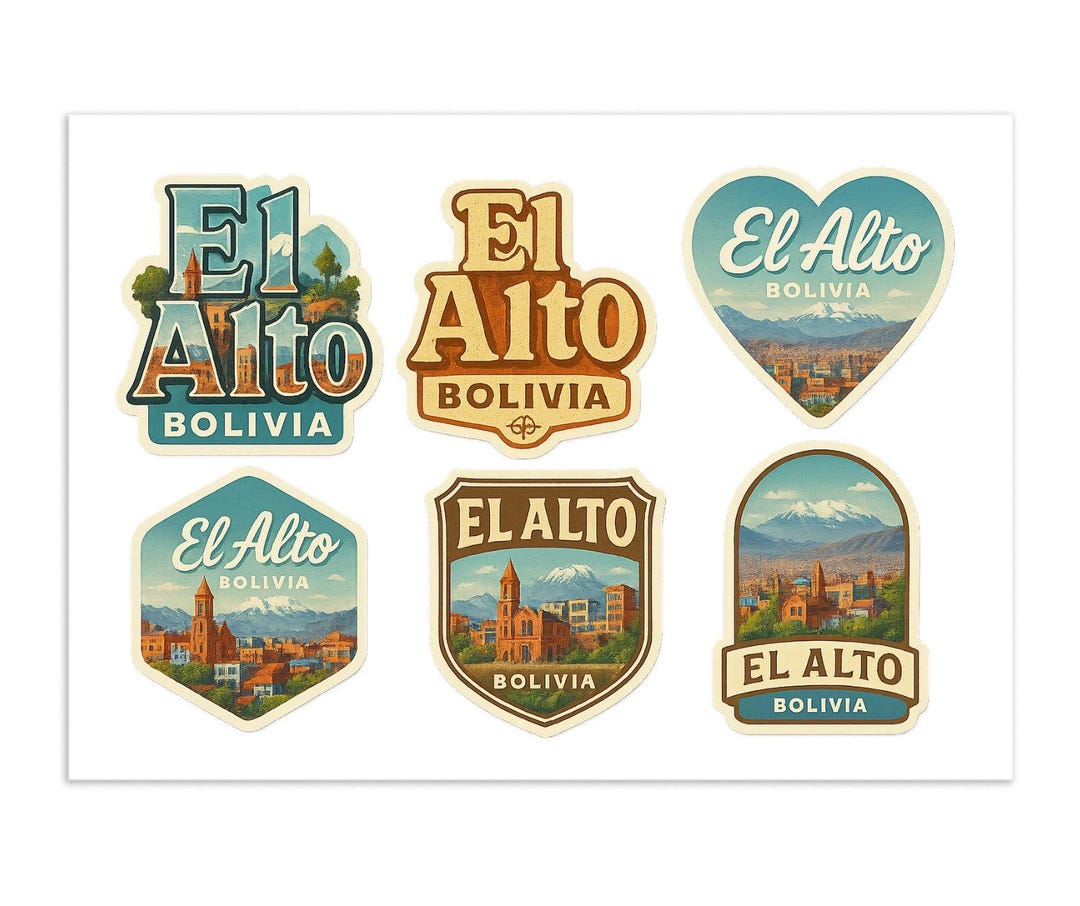 El Alto Bolivia Sticker Sheet – Vintage Travel Art, Andean Design - Etsy