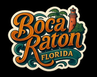 Boca Raton Florida Sticker Magnet Travel Souvenir Gift Decor Vinyl Die Cut