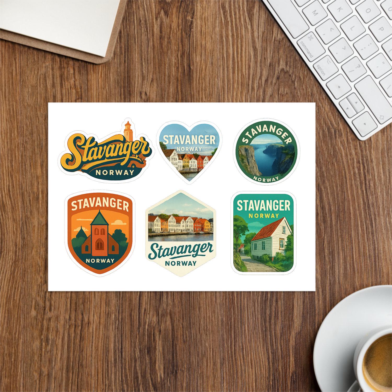 Stavanger Norway Travel Sticker Sheet – Colorful Landmarks - Etsy