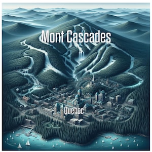 Poster in carta opaca con souvenir Mont Cascades Quebec