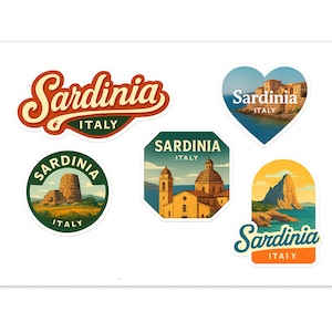 Sardinia Italy Sticker Sheet: Travel Souvenir Stickers