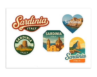 Adesivo Sardegna Con Bandiera E Scudo | Decalcomania In PVC 35 Cm | Per Auto, Moto, Casco, Laptop | Resistente Agenti Atmosferici