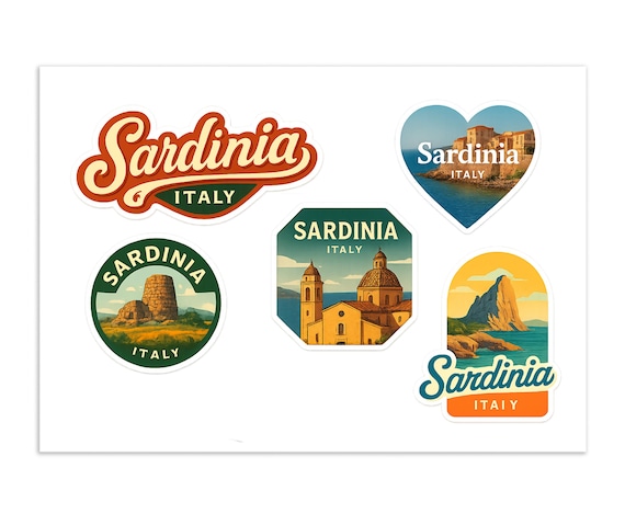 Autocollant Carte Sardaigne - Drapeau Italien StickersWorld - Neuf