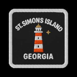 Broderad lapp med fyr på St. Simons Island i Georgia - Resesouvenir