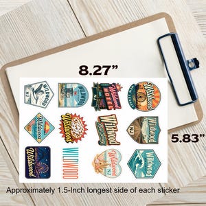 Wildwood New Jersey Retro Sticker Sheet – Boardwalk, Beach, Shore Souvenir (12 Pack) image 2