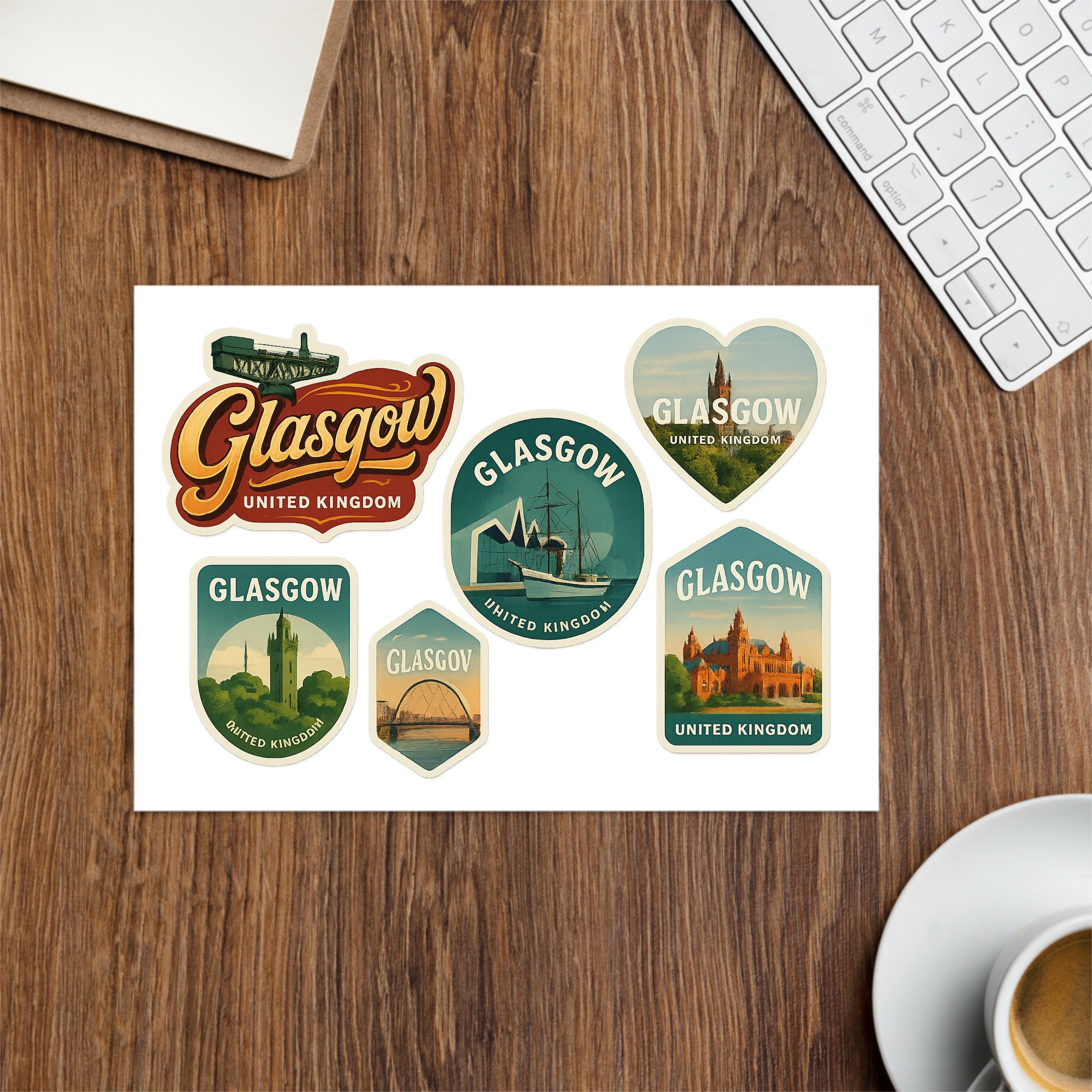 Glasgow Scotland Sticker Sheet: Vintage Travel Stickers - Etsy