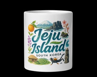 Jeju Island South Korea Ceramic Mug – Scenic Travel Destination Coffee Cup