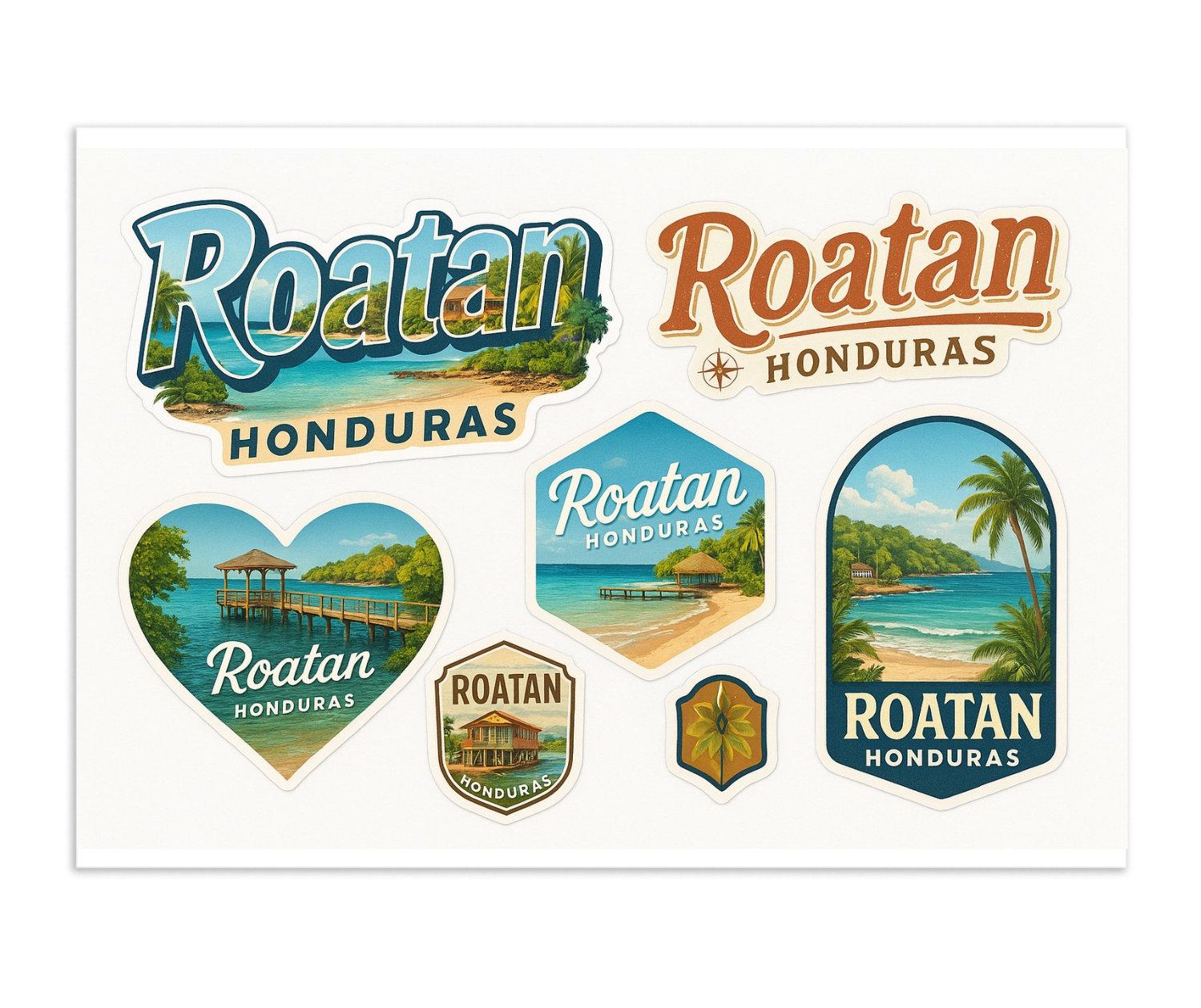 Roatan Honduras Travel Sticker Sheet – Tropical Island Decals - Etsy