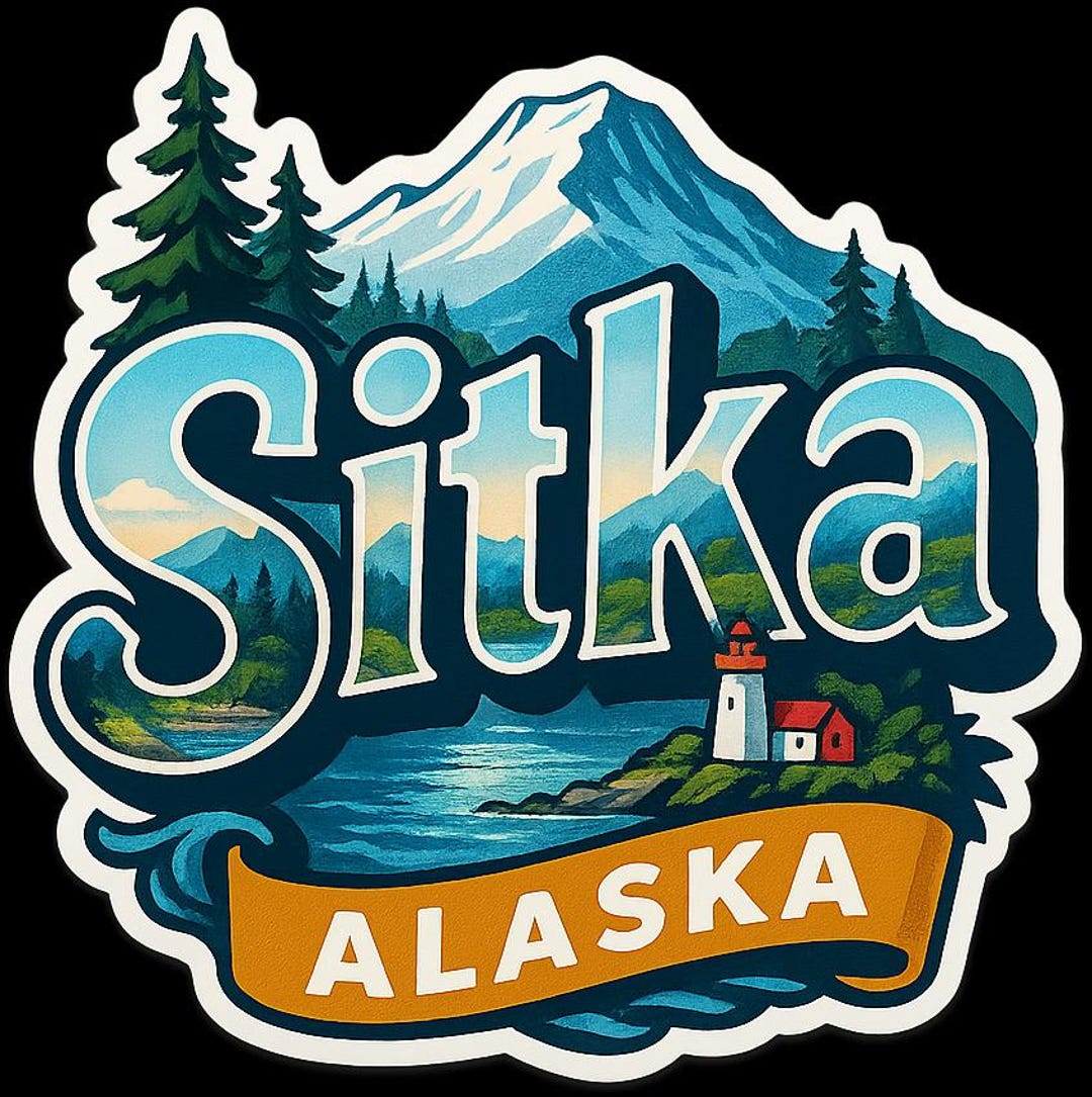 Sitka Sticker For Computer Sitka Alaska Travel Sticker – Scenic Landscape Souvenir - Etsy