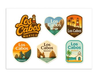 Los Cabos Mexico Sticker Set: Travel Souvenir Decals - 6 Pack