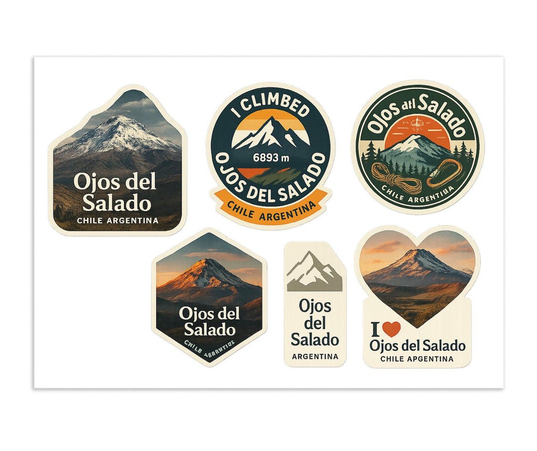 Ojos Del Salado Sticker Sheet – Summit Climbing, Hiking Decals - Etsy