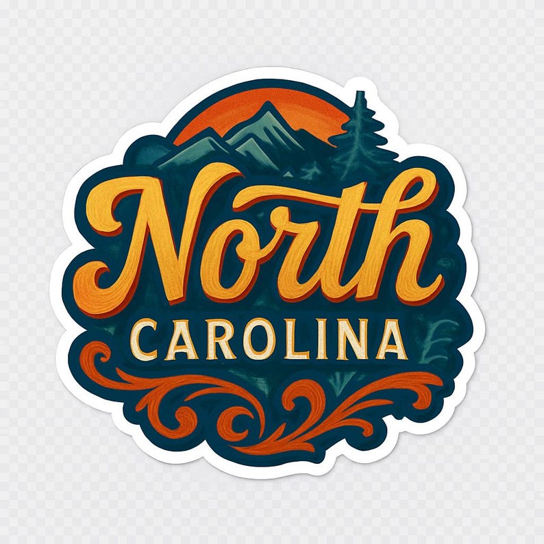 North Carolina Aufkleber Magnet Reise Souvenir Geschenk Dekor Vinyl sterben Schnitt Bild 1