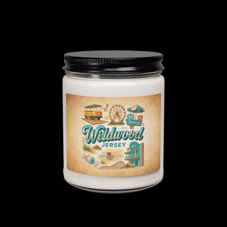 Wildwood New Jersey Souvenir Candle - 9oz Soy Wax Destination Travel Candle with Custom Label image 4