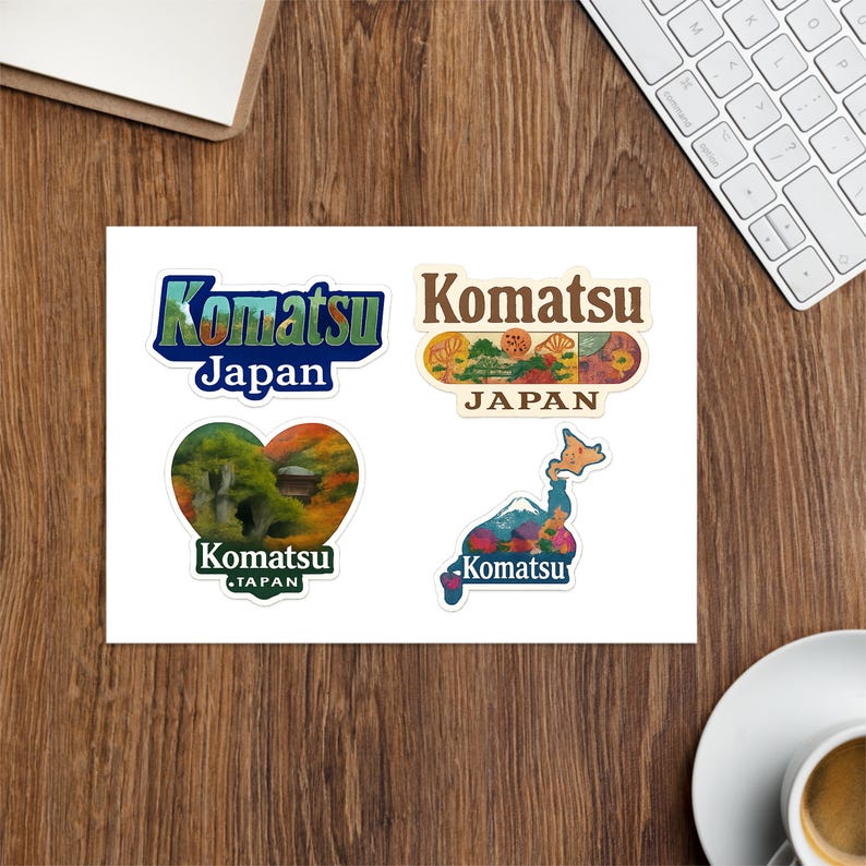Komatsu 4-Pack Vinyl Sticker Sheet Souvenir Travel Decal Waterproof image 3
