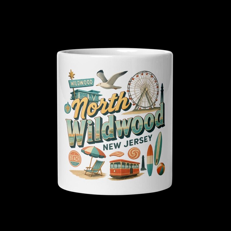 North Wildwood New Jersey Ceramic Mug – Boardwalk Beach Souvenir Coffee Cup image 1