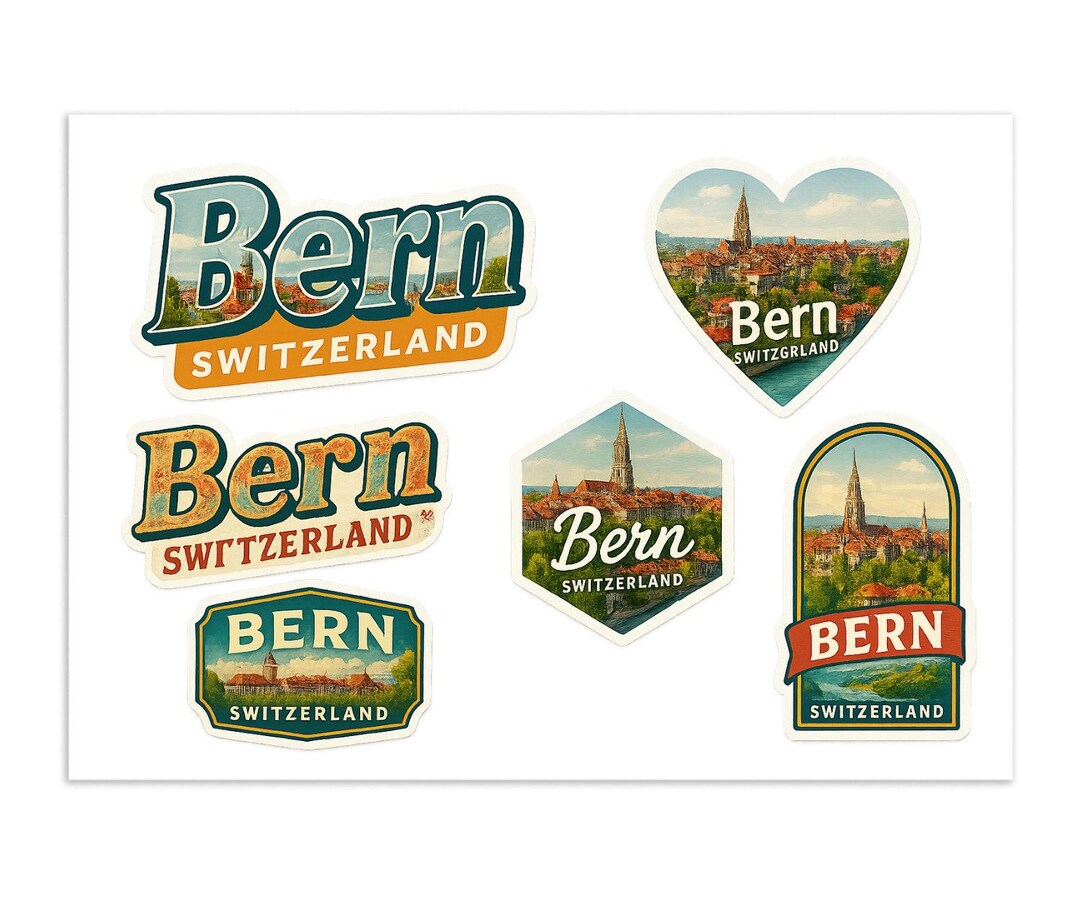 Bern Switzerland Travel Stickers – Vintage Swiss Landmark Decals - Etsy