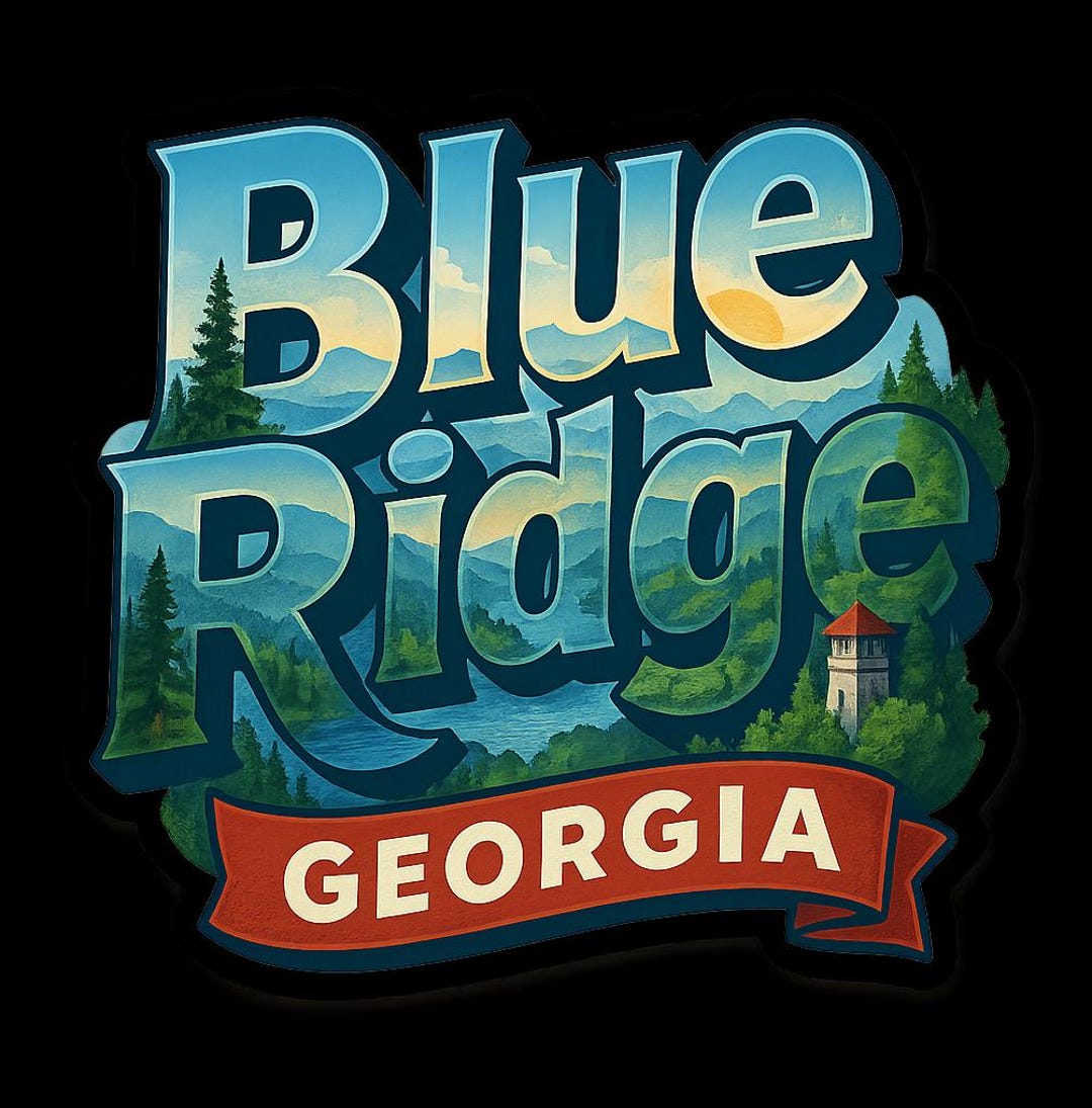Blue Ridge Georgia Sticker – Mountain Travel Souvenir - Etsy