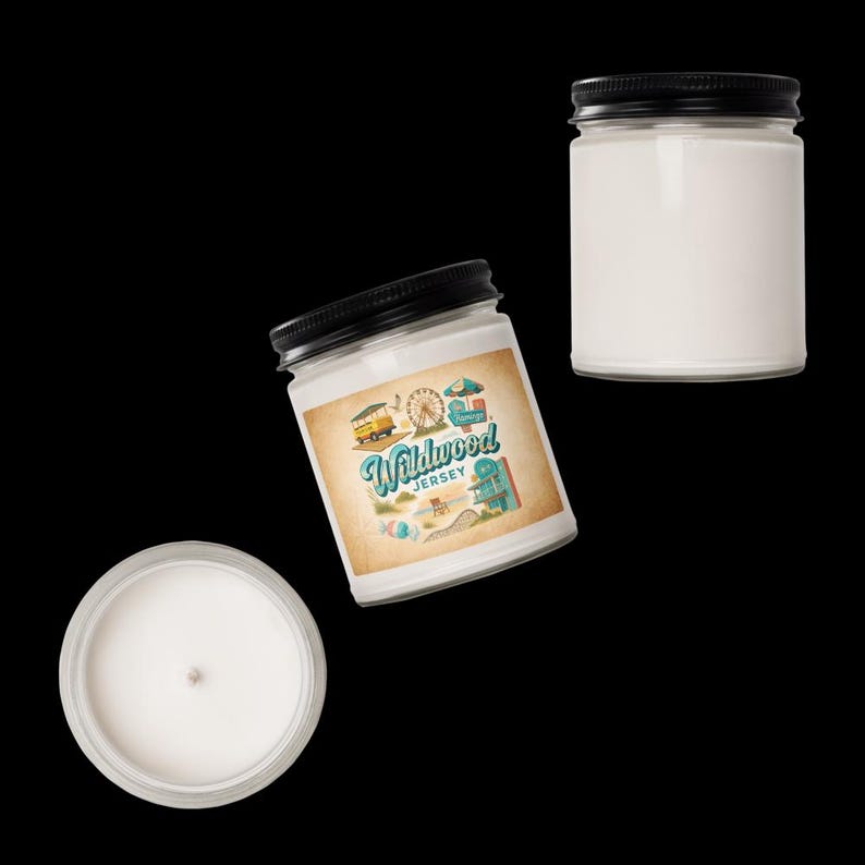 Wildwood New Jersey Souvenir Candle - 9oz Soy Wax Destination Travel Candle with Custom Label image 3